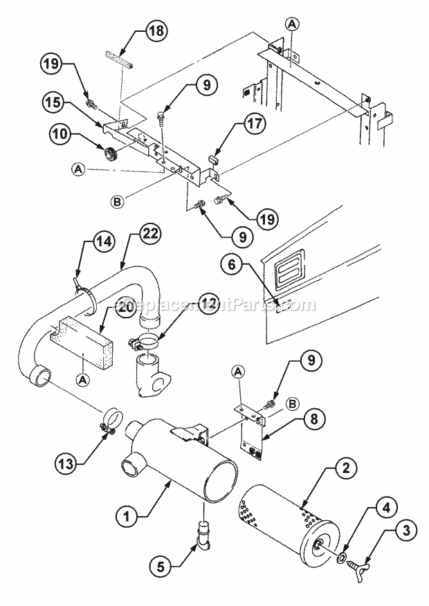 Air Cleaner Sn 21848 & Before Diagram and Parts List for 54A-458D100, 590-603-100 Cub Cadet Lawn Tractor